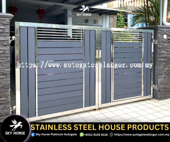 Swing AutoGate with Stainless Steel Aluminum Designs Installations Kepong | Kuala Lumpur
