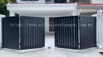 Fully Aluminum Trackless with Powder Coated Auto Gate Designs Selangor | Malaysia 