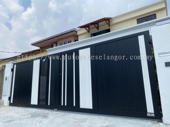 Trendy Aluminum Auto Gate Design Folding Track Installation Rawang | Malaysia