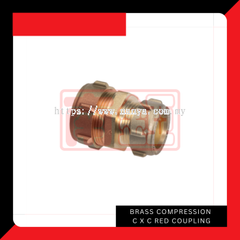 Brass Compression C X C Red Coupling