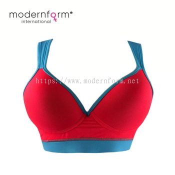 High Quality Women Sport Bra Running Gym Yoga Fitness Push Up Training Bra (M036 Red Blue)