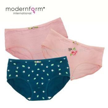 Modernform New Fashion Flower Design Print Cotton Panties Set Of 3 (M1018)0721