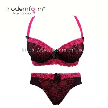 Modernform Fashion Women Sexy Lingerie Brassiere Underwire 3/4 Cup Lace Floral Embroidery(P1134)