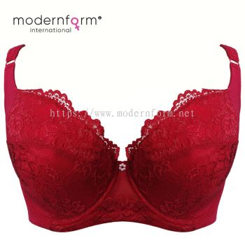 Modernform Women's Sexy Fashion Flower Floral Lace Wired Full Coverage Bra Cup D (P0125)