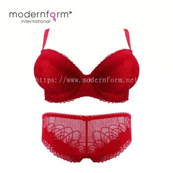 Modernform Sexy Women Soft Comfortable Bra Cup Embroidery Lace Lingerie Bra and Panties Set (P1131)A17040