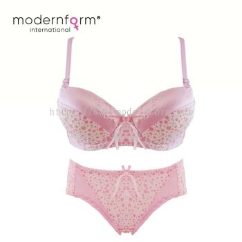 Modenrform Polka Dot Printed Push Up Wired Bra Cup A with Panties Set (P0103)