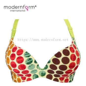 Modernform Women Seamless Push up  Bra Wireless Bola Bola Pattern Soft Cup(P0170)