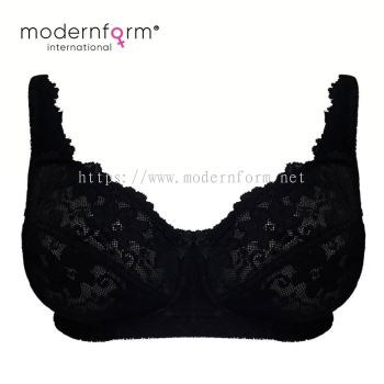 Modernform Plus Size Full Lace Black Bra Without Wire (B01)