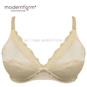 Modernform Women Fashion Upper Lace Design Non-wired Bra Cup B (M504)