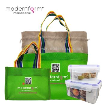 Modernform Tote Bag +  Plastic Transparent Food Container (2 in 1)