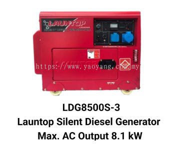 LDG8500S-3 Launtop Silent Diesel Generator - Max. AC Output 8.1 kW