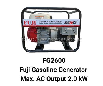 FG2600 Fuji Generator Powered By Senci Weatherproof Alternator With Honda GX160 Gasoline Engine Max. AC Output 2.0 kW