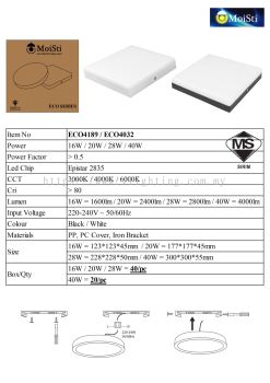 ECO4032 SQ BK WH