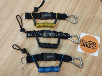 Aquatec CR-430 Scuba Lanyard Quick Release Coiled Lanyard Anti Lost Lanyard with Buckle Stainless Steel Snap