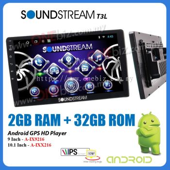 Soundstream T3L 9 Inch or 10.1 Inch Android GPS HD IPS Player 2GB RAM + 16GB ROM with Free One Way HD Camcorder - A-IX9216 / A-IXX216