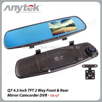 Anytek Q7 4.3 Inch TFT 2 Way Front & Rear Mirror Camcorder DVR - TR-Q7