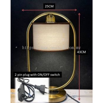 (READY STOCK) TABLE LAMP 075 NORDIC MODERN DESIGNER GOLD BROWN COVER