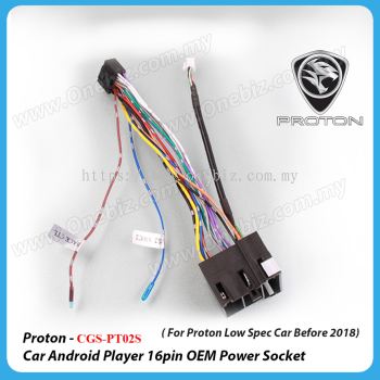 Proton OEM Power Socket - Car Android Player 16 PIN OEM Power Socket with Steering Control - CGS-PT02S