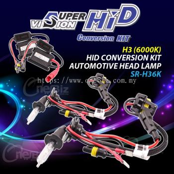 Super Vision HID Conversion Kit - H3 (6000K) HID Conversion Kit Automotive Head Lamp - SR-H36K