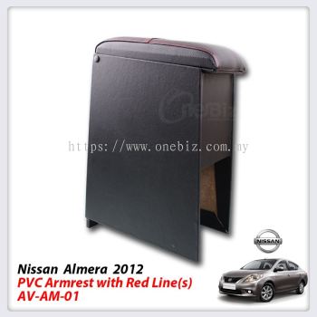 Nissan Almera 2012 PVC Arm Rest with Red Line (S) - AV-AM-01