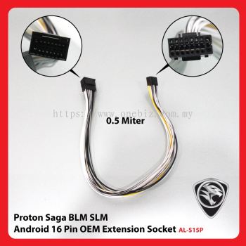 Proton Saga BLM SLM Android 16 Pin OEM Extension Socket - AL-S15P