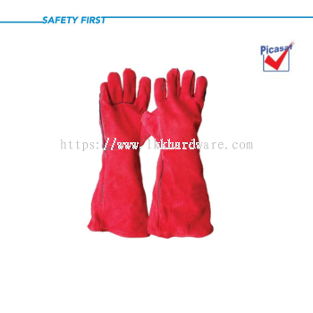 18" PICASAF HQR RED FULL LINED LEATHER GLOVE