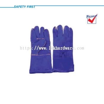 14" PICASAF WSB BLUE FULL LINED LEATHER GLOVE