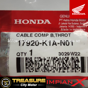 CABLE COMP. B, THROTTLE (17920-K1A-N01)