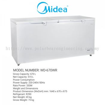 MIDEA CHEST FREEZER WD-670WR