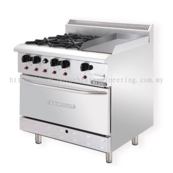 COMBINATION OPEN BURNER GRINDDLE WITH OVEN 