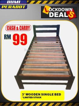 3' Wooden Single Bed