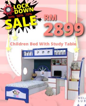 Chlidren Bed with Study Table