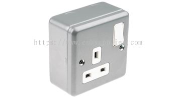 MK Electric Grey 1 Gang Plug Socket