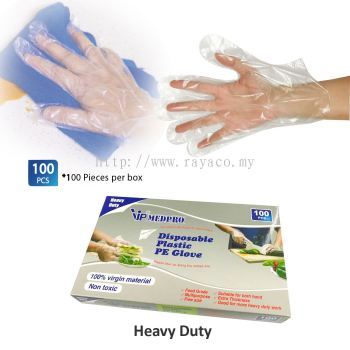 (PG101) PE Disposable Plastic PE Glove (Heavy Duty) [ RSP : RM4.70 PER BOX ]