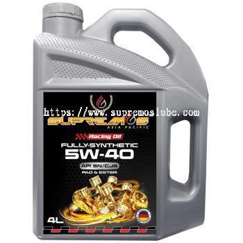 SUPREMOS Racing Oil 5W40 Fully Syn SN/CJ4 (PAO Ester) - 4L