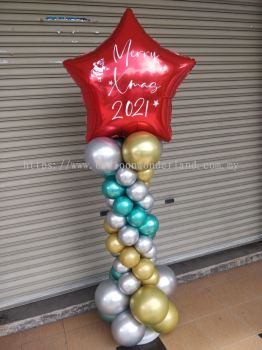6ft Balloon Column With Foil Star Balloon