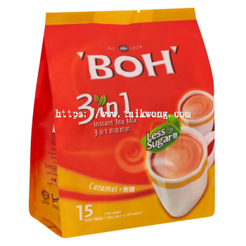 Boh 3 In 1 Caramel Tea Less Sugar 15's