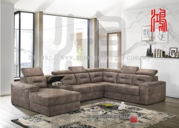 HF 2129 Corner Big L Shape Velvet Fabric Sofa Set PRE-ORDER 