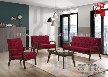 HF 8700 Flannel Fabric Wooden Sofa Set 1+2+3 Seater + Coffee Table PRE-ORDER 绒布木沙发