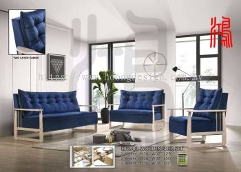 HF 8900 Wooden Fabric Sofa Set 1+2+3 Seater 