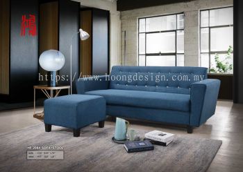 HF 2084 Linen Fabric L Shape Sofa Set (Blue) 