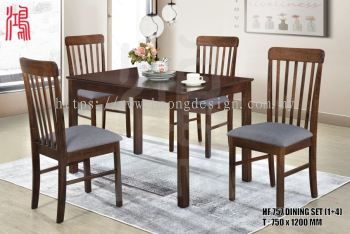 HF 757 + SQT 750 X 1200 (1+4) Solid Rubberwood Dining Chair Dining Table Set ÊµÄ¾ÏðÄ¾²Í×ÀÒÎ