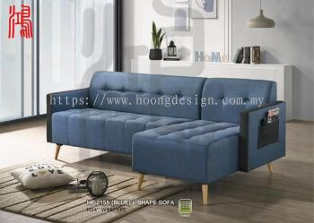 HF 2155 Linen Fabric L-Shape Sofa Set 