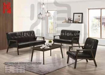 HF 8932 PU Wooden Sofa Set 1+2+3 Seater + Coffee Table PRE-ORDER 