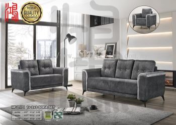 HF 2171 Grey Fabric Sofa Set 1+2+3 Seater ²¼É³·¢