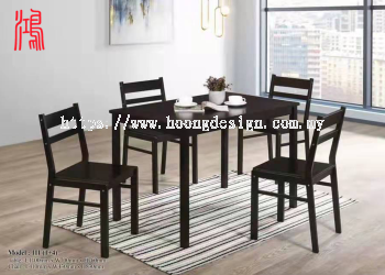 HF 111 Malaysia Solid Rubberwood Dining Chair + Dining Table (1+4) Cappuccino ÊµÄ¾²Í×ÀÒÎ