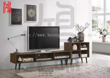 HF 1229 TV Cabinet + Extra Shelves Cabinet (Walnut)