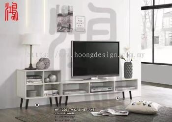 HF 1229 TV Cabinet + Extra Shelves Cabinet (White) 