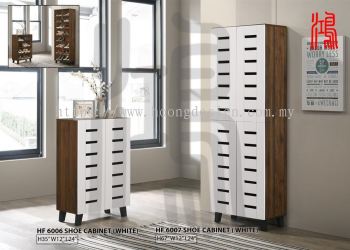 HF 6006 - 2 Doors Shoe Cabinet & HF 6007 - 4 Doors Shoe Cabinet (White) 