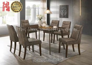HF 760 Parson Chair (1+6) + Wooden Dining Table Set